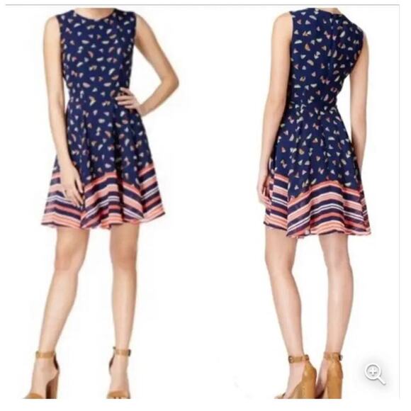 Maison Jules Watermelon Sleeveless Summer A- Line Dress Size M Fit/Flare - Picture 3 of 12